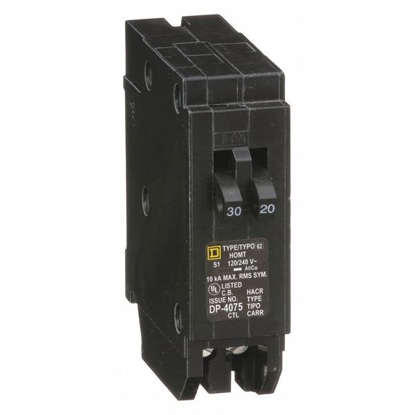 Miniature Circuit Breaker, 30, 120/240VAC, 1 Pole, Plug-In Mounting Style, HOM Series