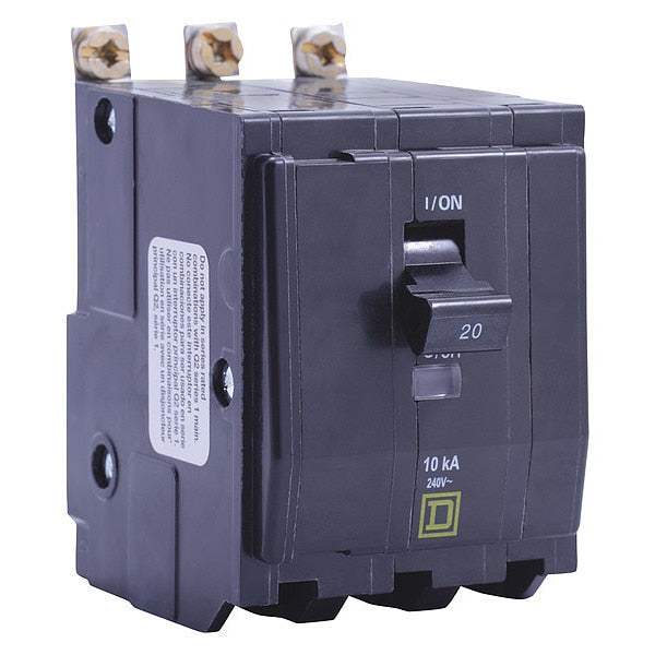 Miniature Circuit Breaker, 30, 240VAC, 3 Pole, Bolt-On Mounting Style, QHB Series