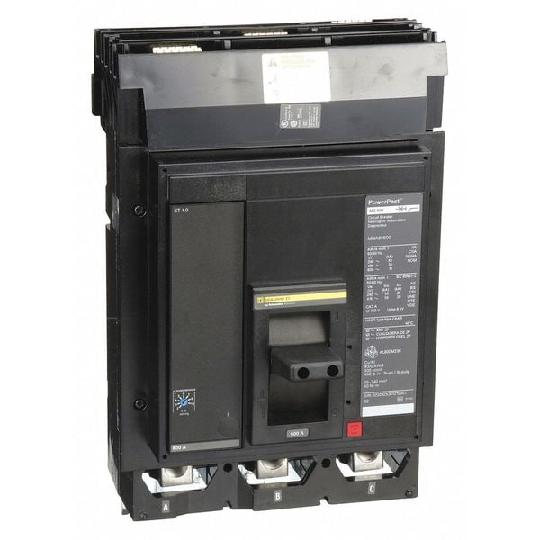Molded Case Circuit Breaker, 600, 600VAC, 3 Pole, I-Line Bracket Mounting Style
