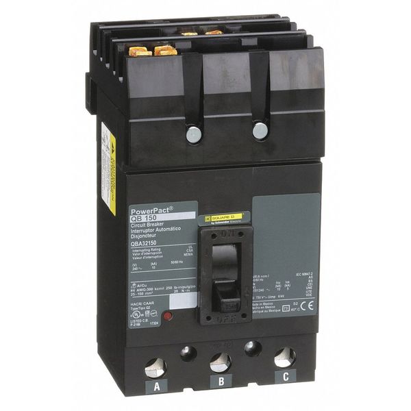 Molded Case Circuit Breaker, 150, 240VAC, 3 Pole, I-Line Bracket Mounting Style