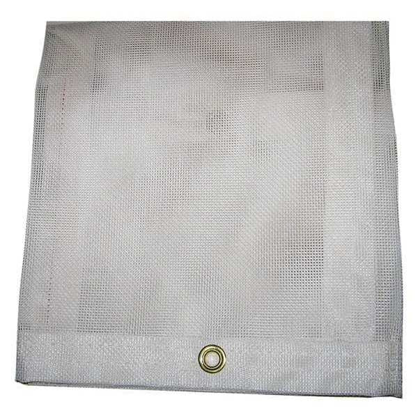 Mesh Tarp, 10 x 24 ft, 5 Mil, Vinyl, Standard Duty, White, Tear Resistant, UV Resistant