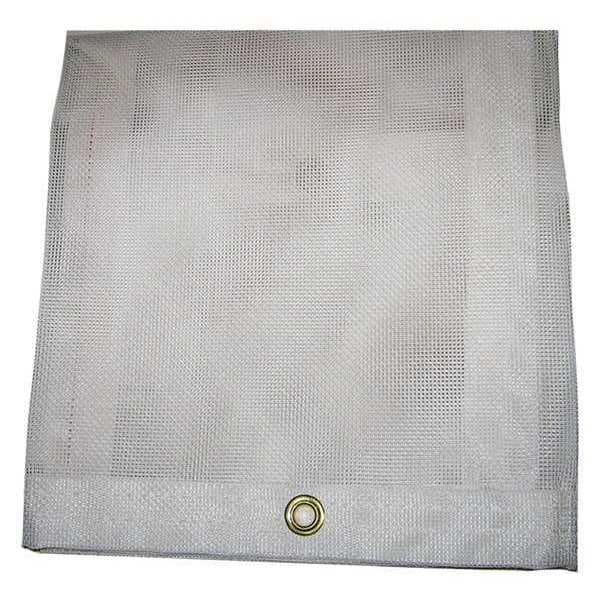 Mesh Tarp, 20 x 30 ft, 5 Mil, Vinyl, Standard Duty, White, Tear Resistant, UV Resistant