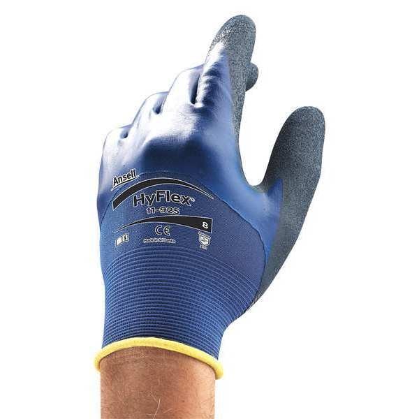 Nitrile Coated Gloves, 3/4 Dip Coverage, Blue, 9, PR