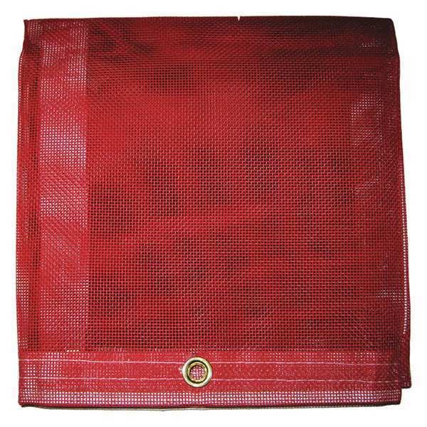 Mesh Tarp, 12 x 20 ft, 5 Mil, Vinyl, Standard Duty, Red, Tear Resistant, UV Resistant
