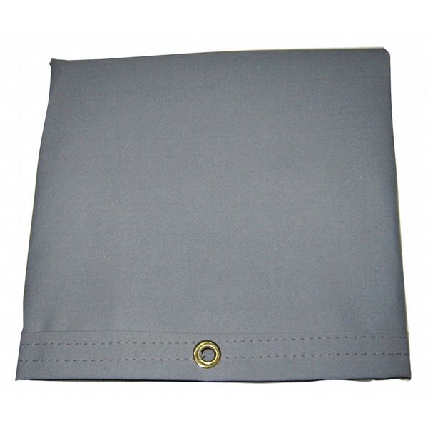 Tarp, 4 x 8 ft, 20 Mil, Polyester Coated Cotton Canvas, Heavy Duty, Gray