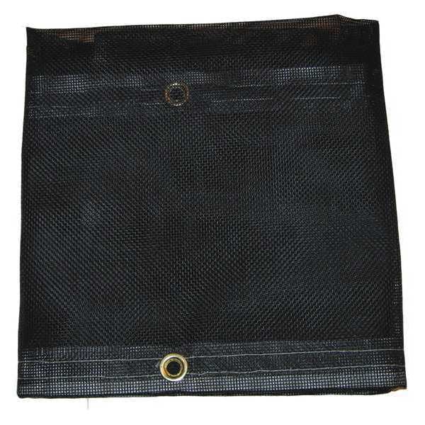 Mesh Tarp, 12 x 24 ft, 5 Mil, Vinyl, Standard Duty, Black, Tear Resistant, UV Resistant