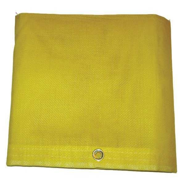 Mesh Tarp, 12 x 24 ft, 5 Mil, Vinyl, Standard Duty, Yellow, Tear Resistant, UV Resistant