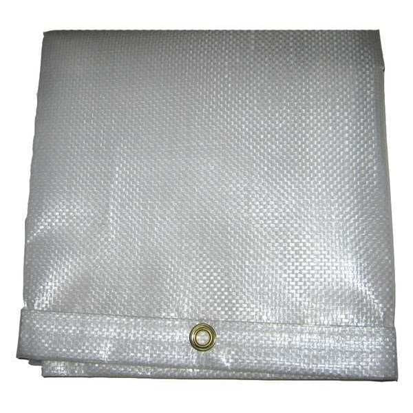 Tarp, 40 x 40 ft, 20 Mil, Polyethylene, Heavy Duty, White, UV Resistant