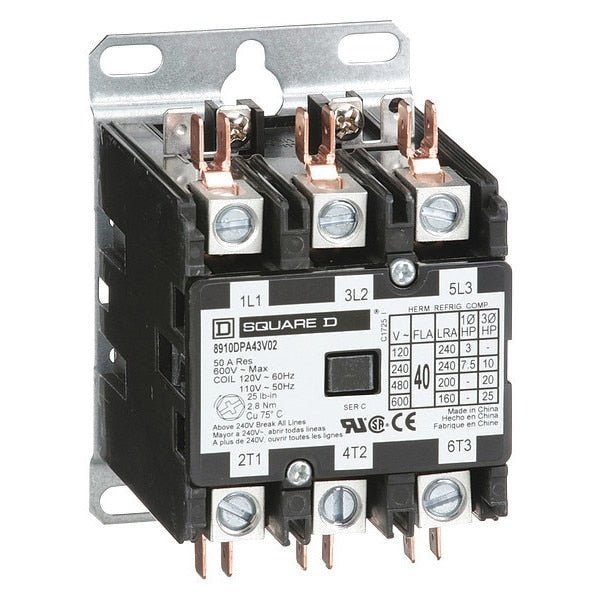 600VAC Definite Purpose Contactor 3P 40A