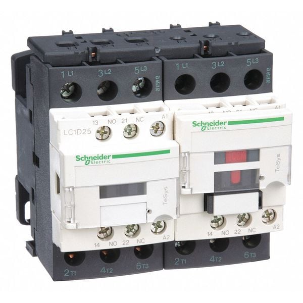 IEC Magnetic Contactor, 3 Poles, 120 V AC, 25 A, Reversing: Yes