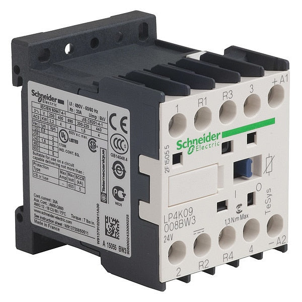 IEC Magnetic Contactor, 4 Poles, 24 V DC, 9 A
