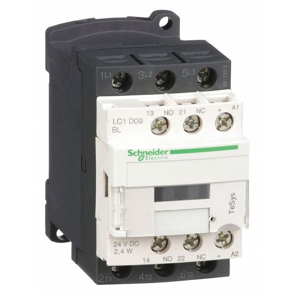 IEC Magnetic Contactor, 3 Poles, 24 V DC, 9 A, Reversing: No