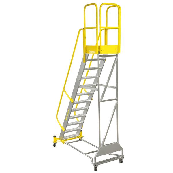92 in H Aluminum Rolling Ladder, 5 Steps