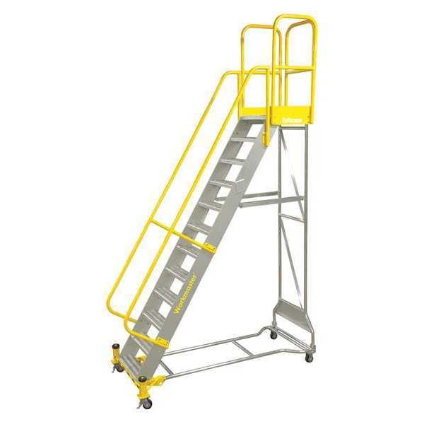 142 in H Aluminum Rolling Ladder, 10 Steps