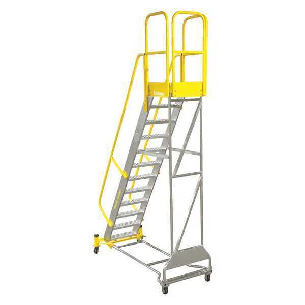 142 in H Aluminum Rolling Ladder, 10 Steps