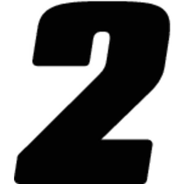 Number Label, Blk, Vinyl, 7 in. H, No. 2, PK3