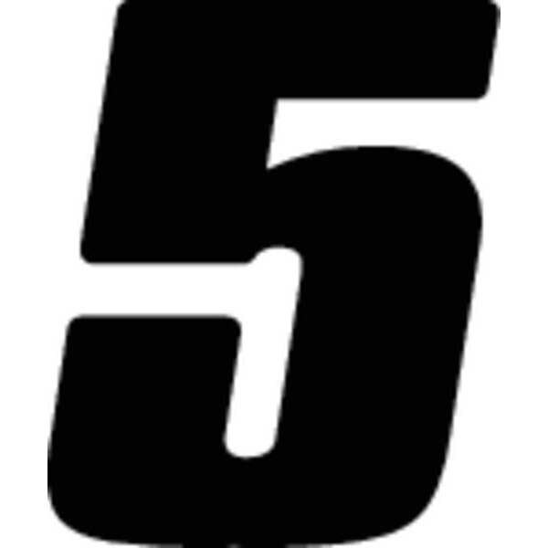 Number Label, Blk, 5-1/2 in. H, No. 5, PK12