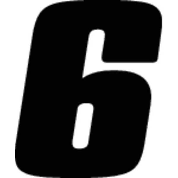 Number Label, Blk, Vinyl, 7in. H, No. 6, PK12