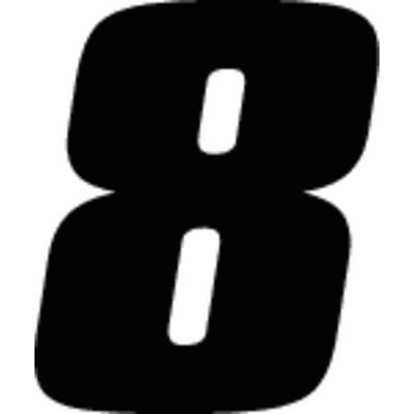 Number Label, Blk, 5-1/2 in. H, No. 8, PK12