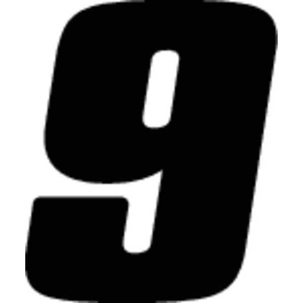 Number Label, Blk, 5-1/2 in. H, No. 9, PK3