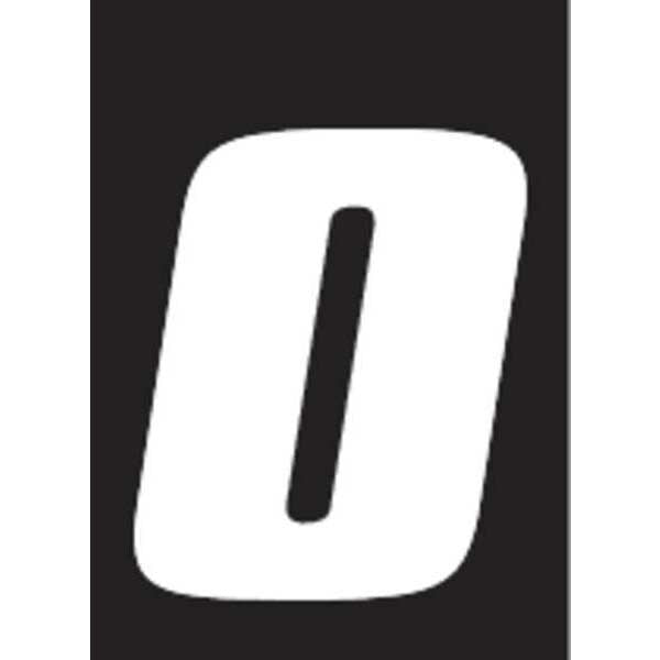 Number Label, Wht, 5-1/2 in. H, No. 0, PK3