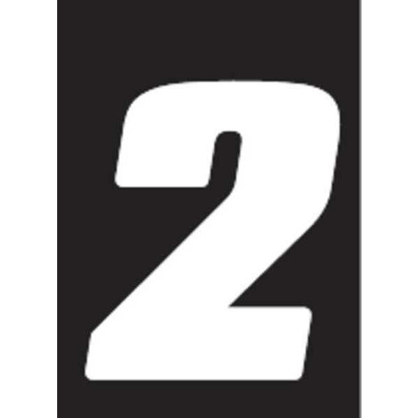 Number Label, Wht, 5-1/2 in. H, No. 2, PK12
