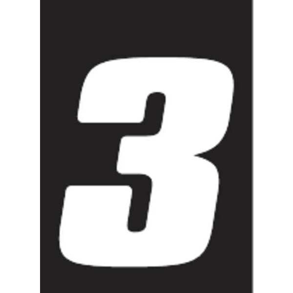 Number Label, Vinyl, 5-1/2 in. H, No. 3, PK3