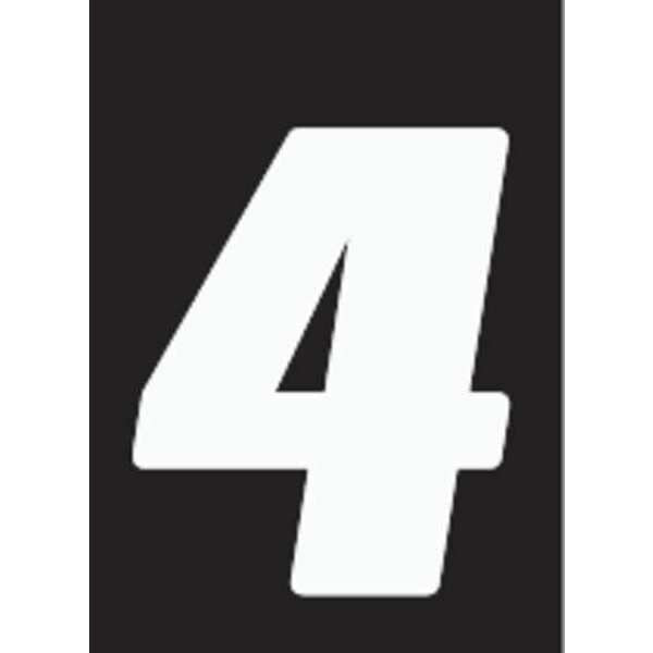 Number Label, Vinyl, 5-1/2 in. H, No. 4, PK3