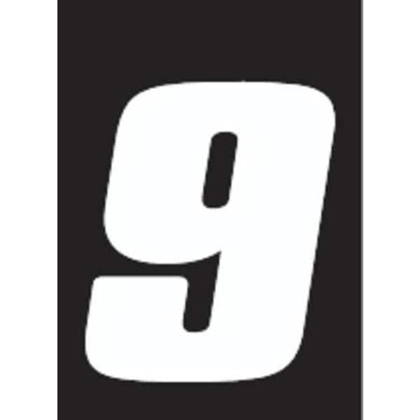Number Label, Wht, 5-1/2 in. H, No. 9, PK3