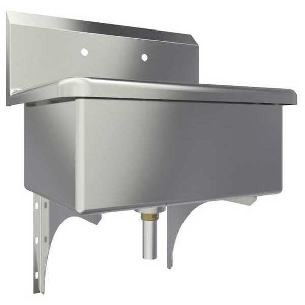 Wall Mount, 2 Hole, Stainless, Scrub Sink