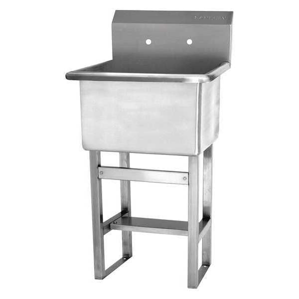 27 1/2 in W x 27 in L x 45 1/5 in H, Floor Mount, Utility Sink