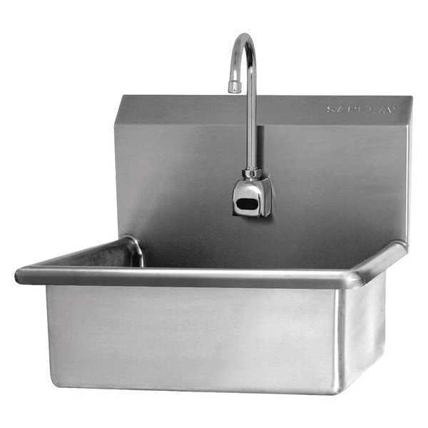 Hand Sink, Wall, Faucet, 23inL, 19-1/2inH