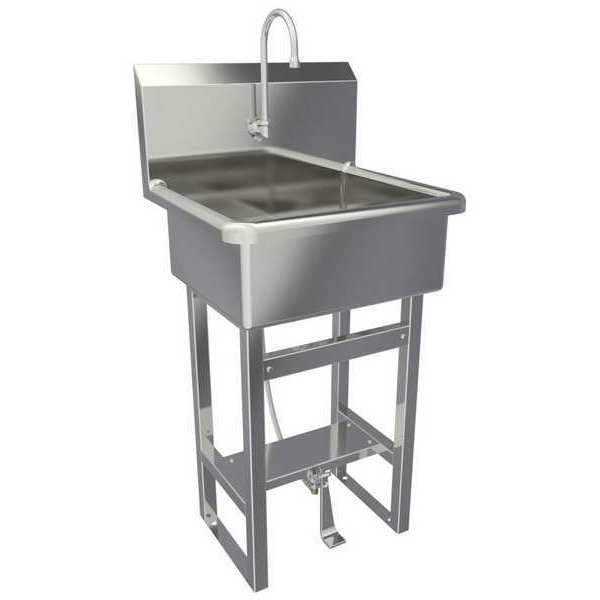 Hand Sink, Floor, Faucet, 23inL, 9in Bowl D