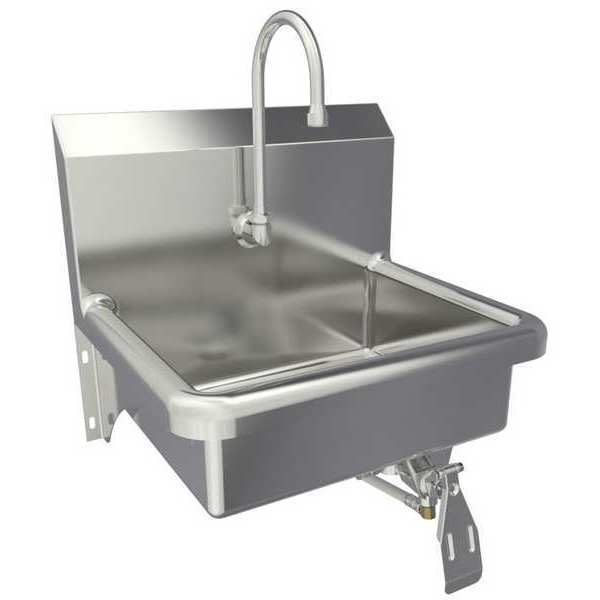 Hand Sink, Wall, Faucet, 19inL, 16inW