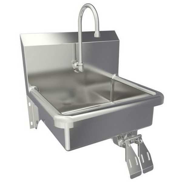Hand Sink, Wall, Faucet, 19inL, 16inW, 15inH