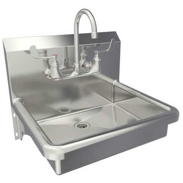 Hand Sink, Wall, Faucet, 14inH, 5in Bowl D