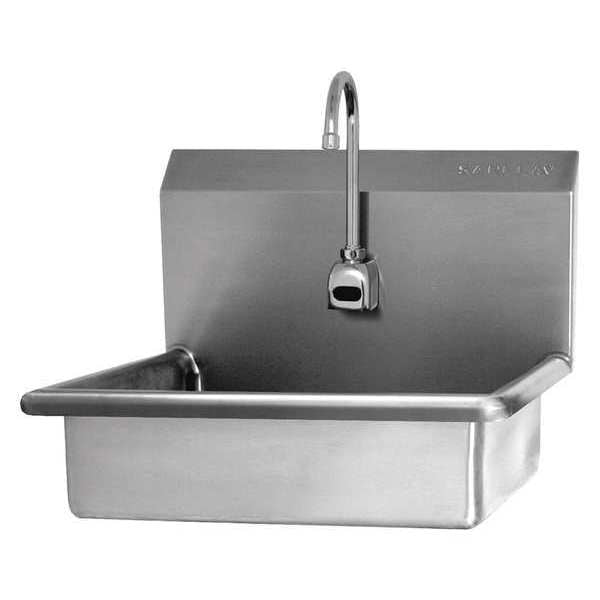 Hand Sink, Wall, Faucet, 22inL, 19inW, 14inH