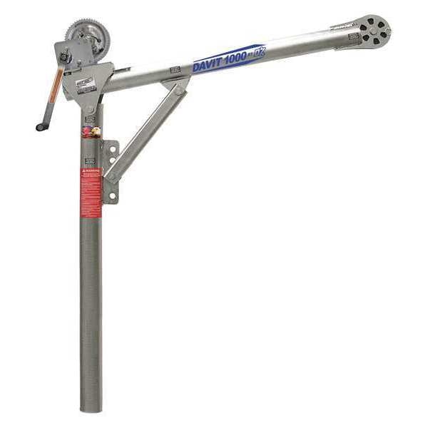 Davit Crane, 27.5 in to 42 in Reach, 0 in to 660 in Lift Range, Silver