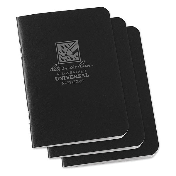 Notebook, Universal, 12 Sheets, Black, PK3