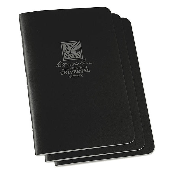 Notebook, Universal, 24 Sheets, Black, PK3