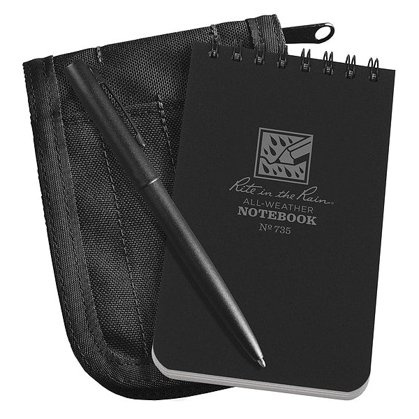 Notebook Kit, 3in x 5in Sheet, Black Cover