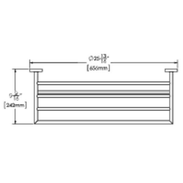 Towel Rack, Brushed Nickel, 9-1/2 in. D
