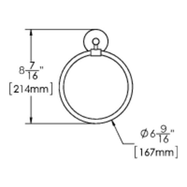 Towel Ring, Brushed Nickel, 8-7/16 in. H