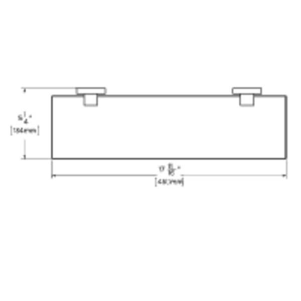 Towel Shelf, Polished Chrome, 5-19/64 in.D