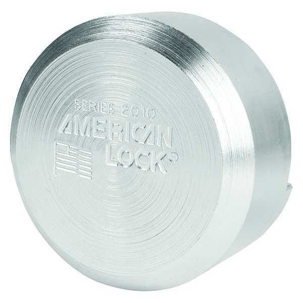 Padlock, Keyed Different, Hidden Shackle, Round Hardened Steel Body, Boron Shackle, 1 23/32 in W