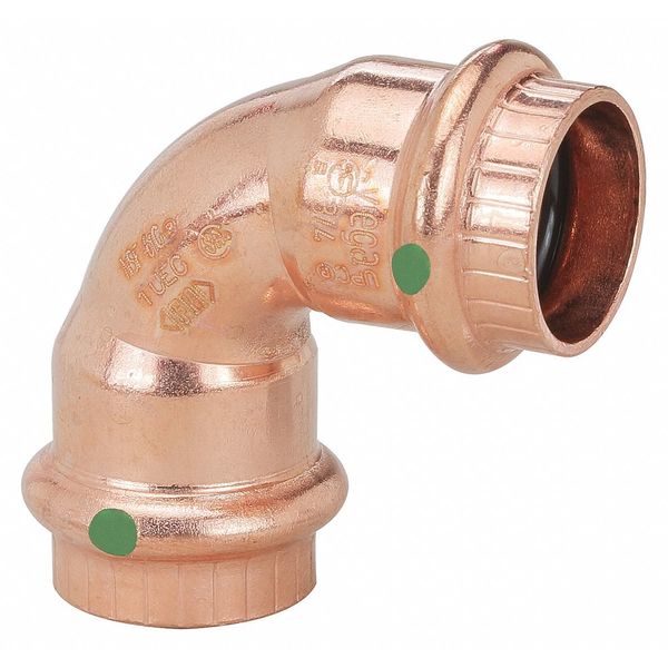 Copper 90 Degree Elbox, Press-Fit x Press-Fit, 1 1/2 in x 1 1/2 in Tube Size, 1 Pack