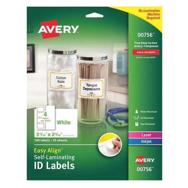 AveryÂ® Easy AlignÂ® Self-Laminating ID Labels, 00756, 2-5/16