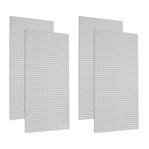 (4) 24 In. W x 48 In. H x 1/4 In. D White Heavy-Duty High Density Fiberboard Pegboards