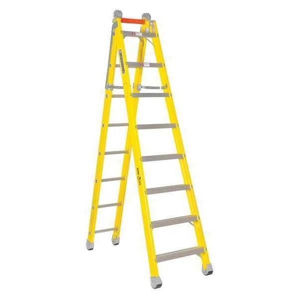 Multipurpose Ladder, Extension, Stepladder Configuration, 13 ft, Fiberglass