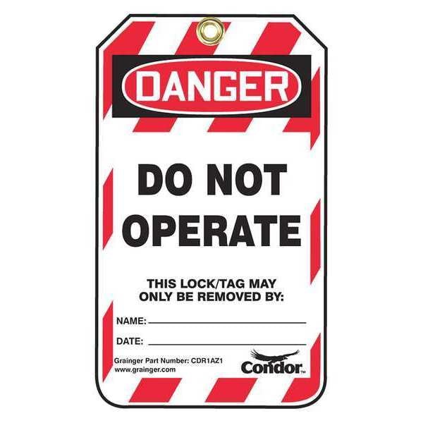 Lockout Tag, 3/8 in. Hole, PK10